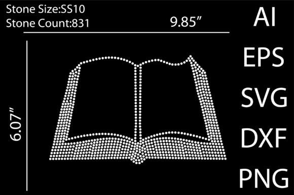 Book Rhinestone Templates Design: Graphics & T-Shirt Designs