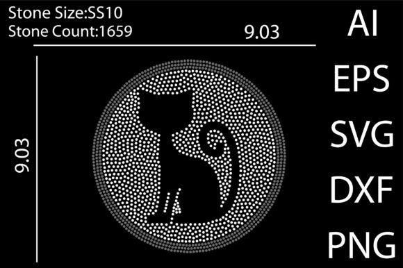 Cat Rhinestone Templates Design for Graphics & T-Shirt Designs