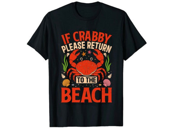 Crabby Beach Summer T-Shirt Design Graphics