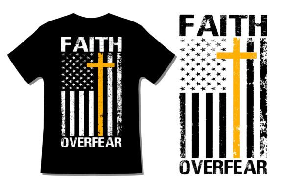 Faith Cross USA Flag Christian Design Graphics