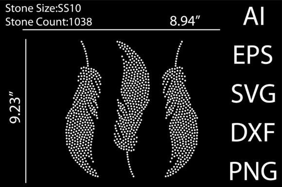 Feathers Rhinestone Templates Design: Graphics & T-Shirt Designs