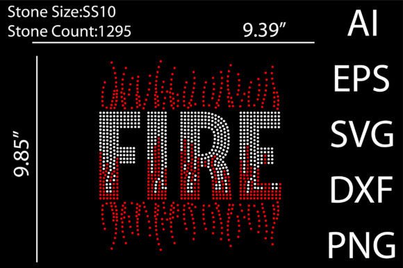 Fire Rhinestone Templates Design: Graphics & T-Shirt Designs