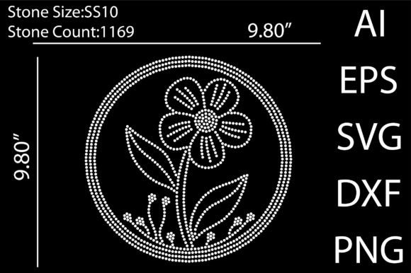 Flower Rhinestone Graphics for T-Shirt Designs