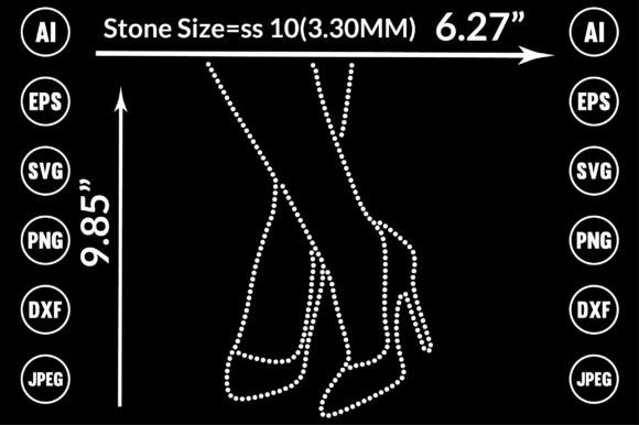Heel Rhinestone Templates Design: Graphics & T-Shirt Designs