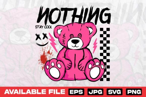 Illustration Bear Doll T-Shirt Design Graphics