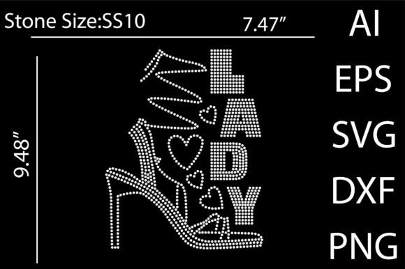 Lady Rhinestone Templates Design: Graphics & T-Shirt Designs