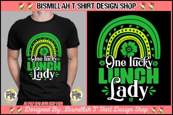 One Lucky Lunch Lady T-Shirt Design Graphics Review