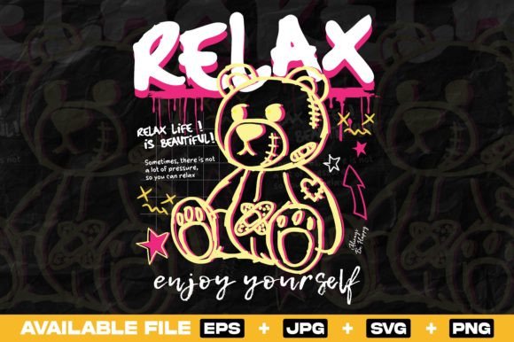 Relax Bear Doll Graffiti Print Design Review