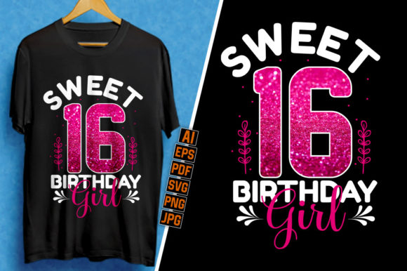 Sweet 16 Typography Graphics & T-Shirt Designs Review