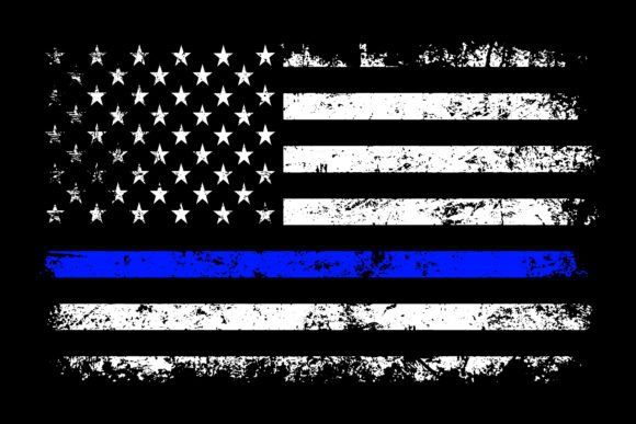 Thin Blue Line Vintage USA Flag Design Graphics Review